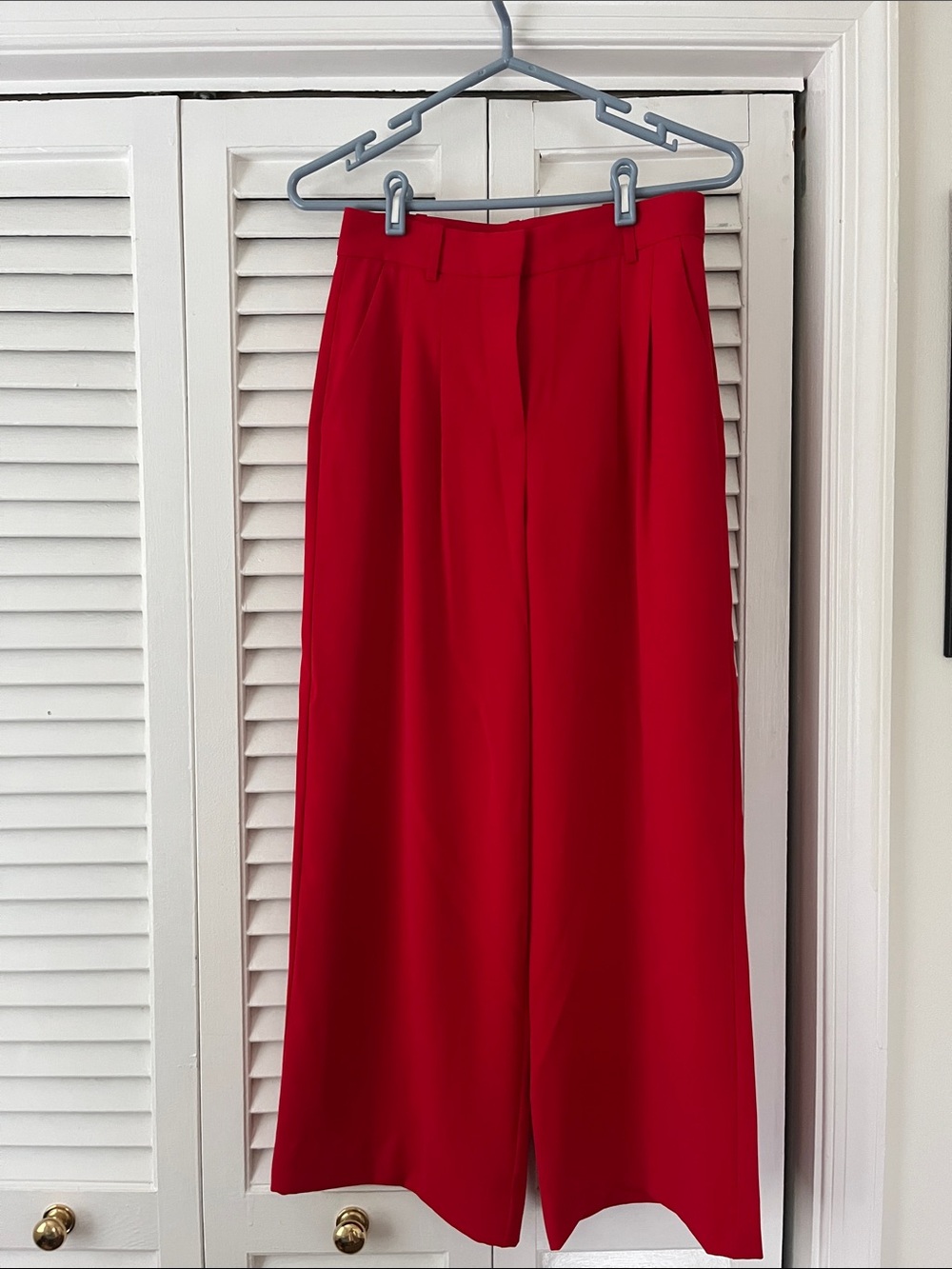 French Connection Bold Red Wide-Leg Trousers